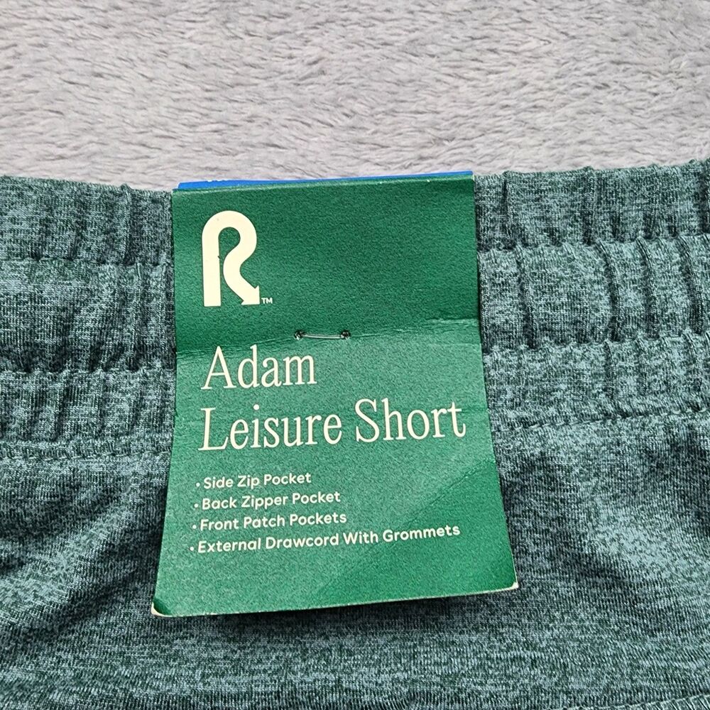 Right Of Way Mens XXL Adam Leisure Shorts Green NWT Zip Pockets Drawstring - Picture 8 of 11